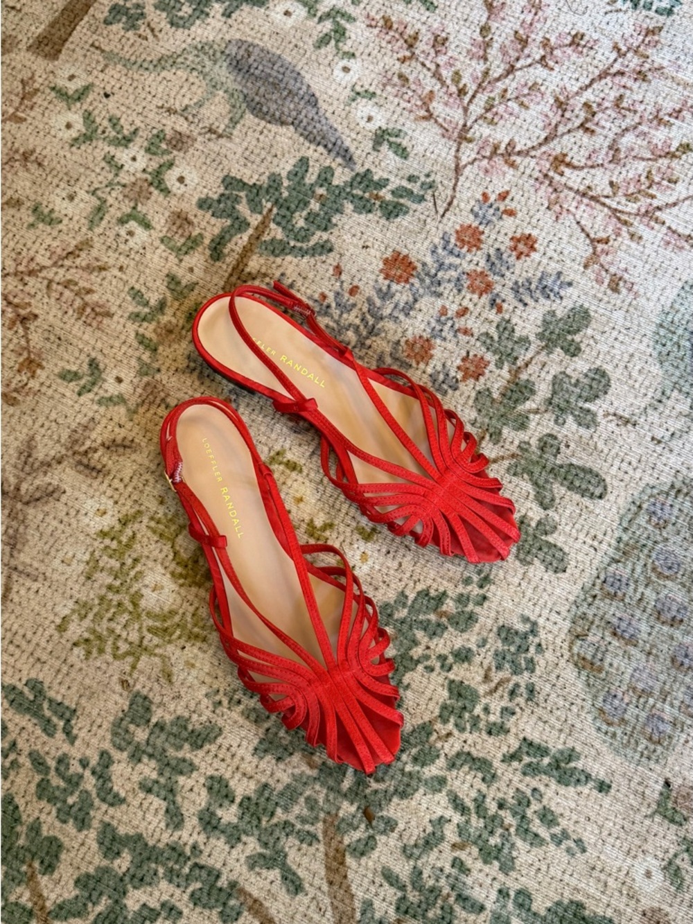 Loeffler Randall Red Multi-Strap Slingback Flats - Picture 6 of 7